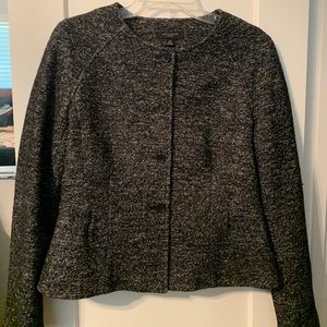 Ann Taylor Petite Fitted GrayTweed Jacket 10P